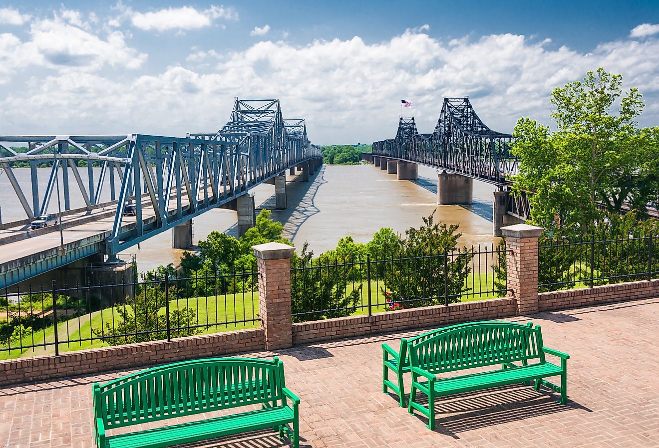 Mississippi River bridge in Vicksburg, Mississippi.