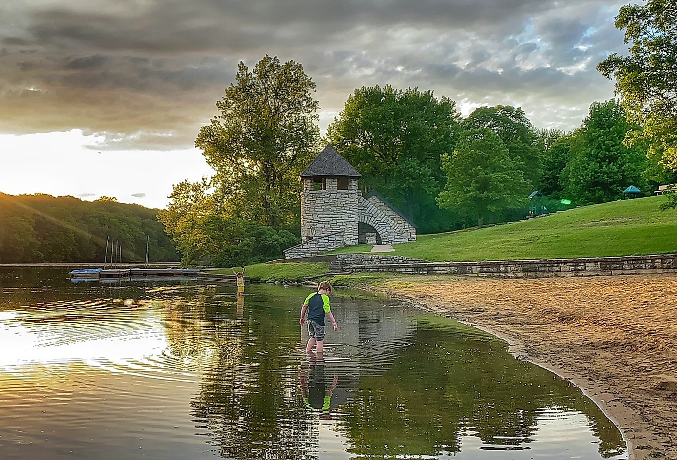 Sunset at Backbone State Park, Iowa. Image credit Ginger Rosemary via Shutterstock