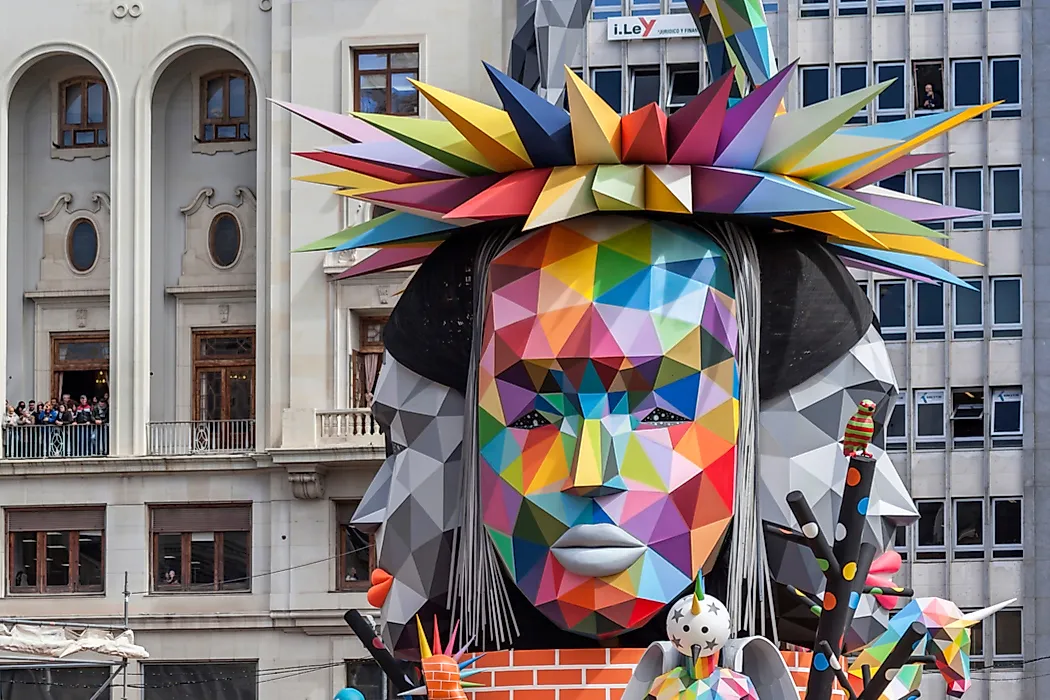 Giant papier-mâché figures for the Falles celebration in Valencia, Spain. Editorial credit: joan_bautista / Shutterstock.com