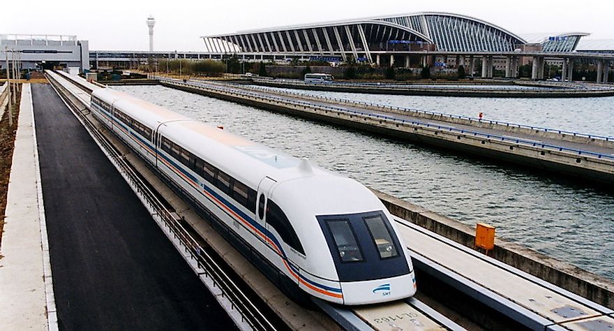 The fastest train in the world, the Shanghai Maglev​, operates in China at speeds of 267 miles per hour.