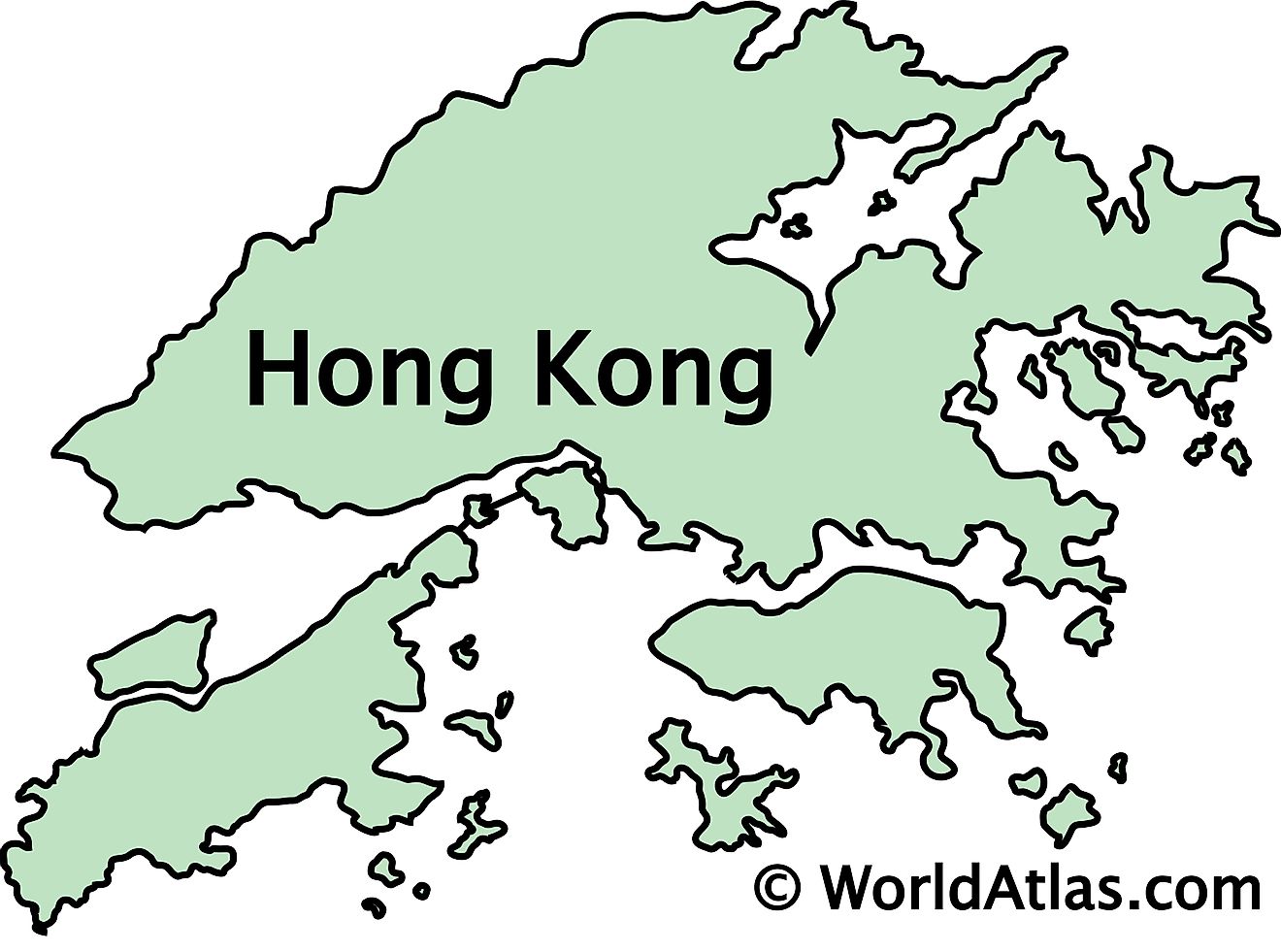 Mapa de contorno de Hong Kong