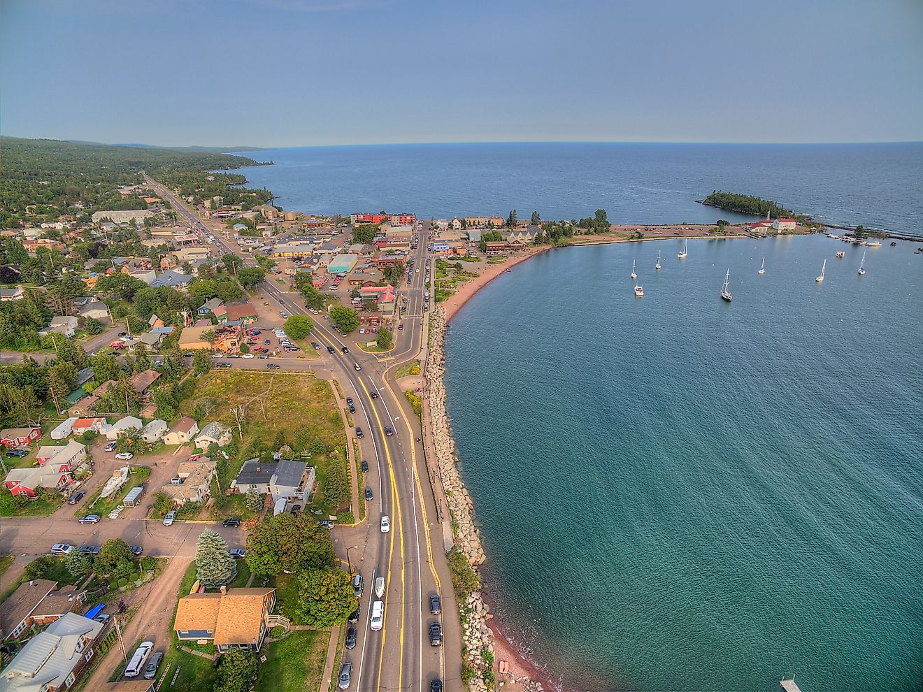Overlooking the harbor in Grand Marais, Minnesota.
