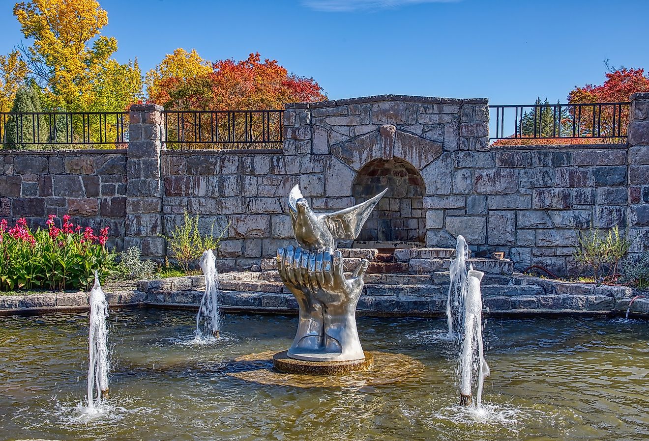 International Peace Garden split between North Dakota, United States and Manitoba, Canada. Image credit Jacob Boomsma via Shutterstock