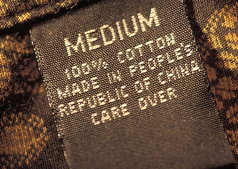 The "Made in China" tag is a common sight on clothes and other merchandise all around the globe.