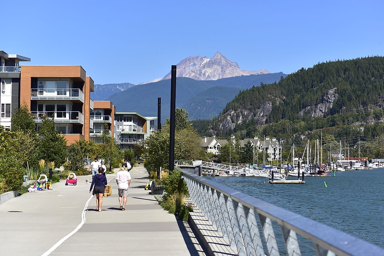 Downtown Squamish British Columbia. Editorial credit: Robinotof / Shutterstock.com.