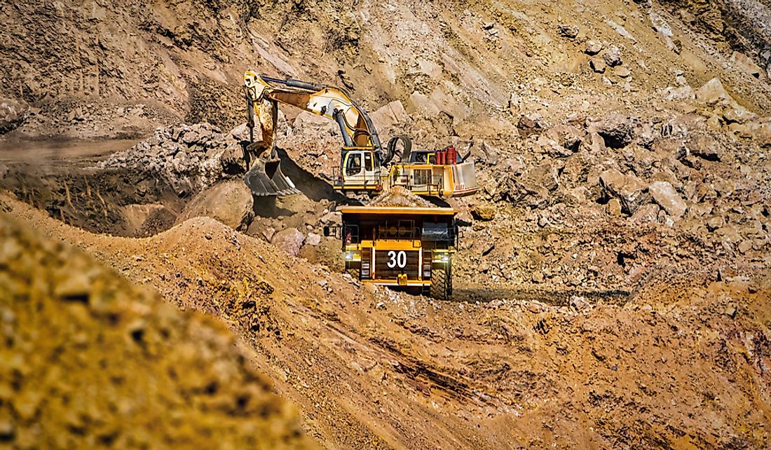 An open pit diamond mine in Jwaneng, Botswana.