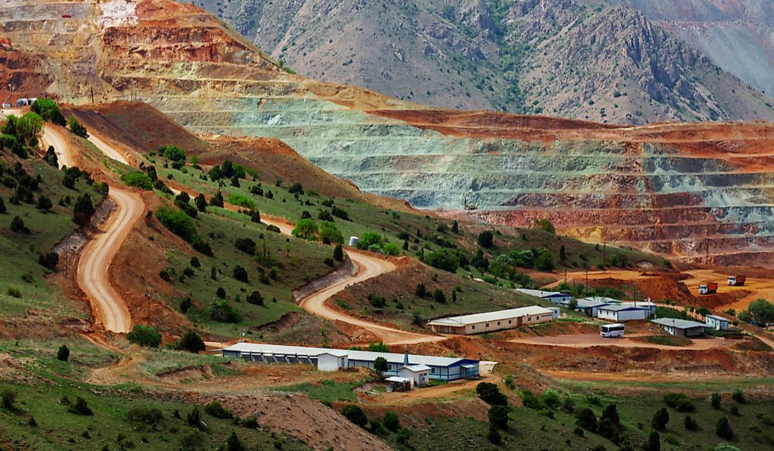 Open pit iron ore mine in Sivas, Turkey. Editorial credit: OVKNHR / Shutterstock.com