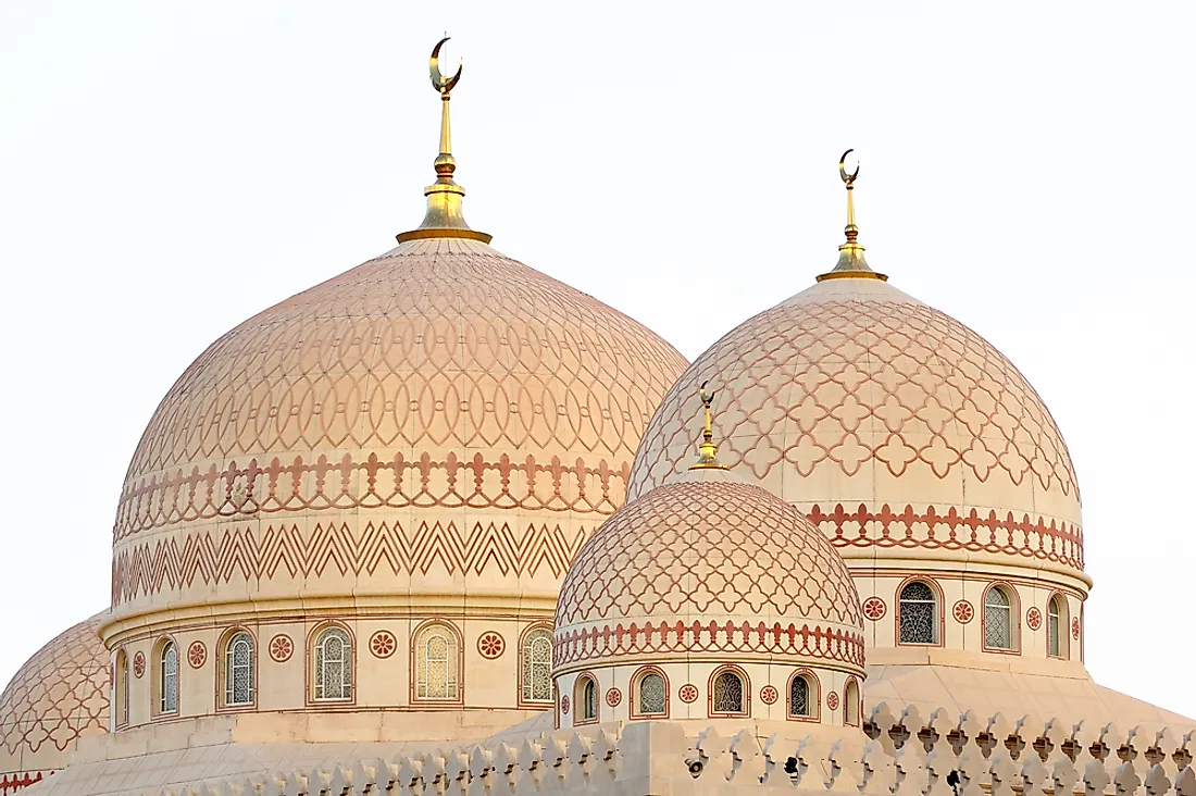 The detailing of a mosque in Sanaa, Yemen. 