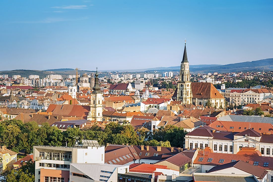 Panorama of Cluj, Romania. 