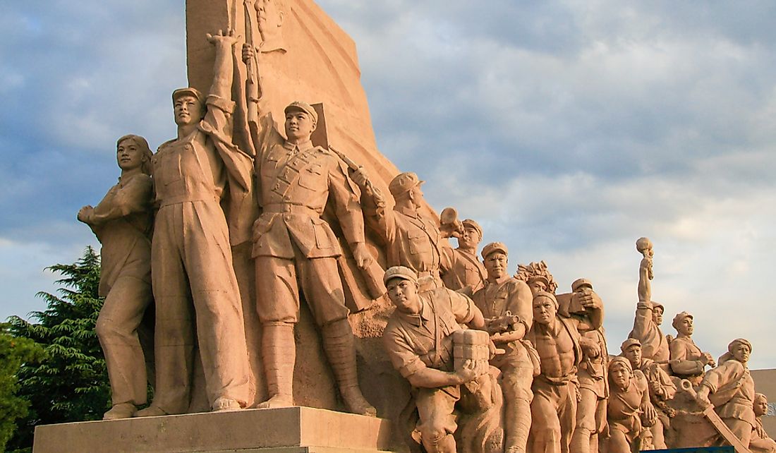 Statue of the Red Army at Tiananmen Square, Beijing, China.  Editorial credit: jorisvo / Shutterstock.com