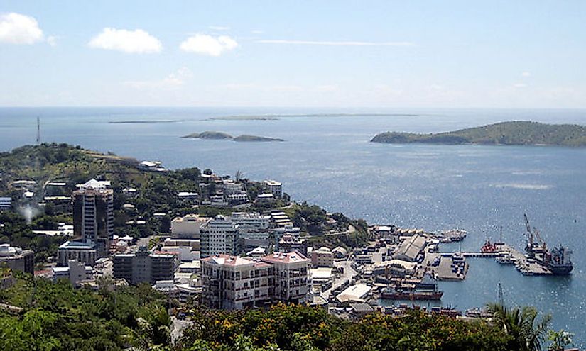 Overlooking Port Moresby "Town" from Touaguba Hill.