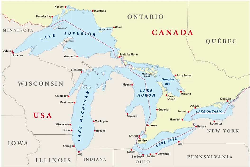 The Eight US States Located in the Great Lakes Region - WorldAtlas