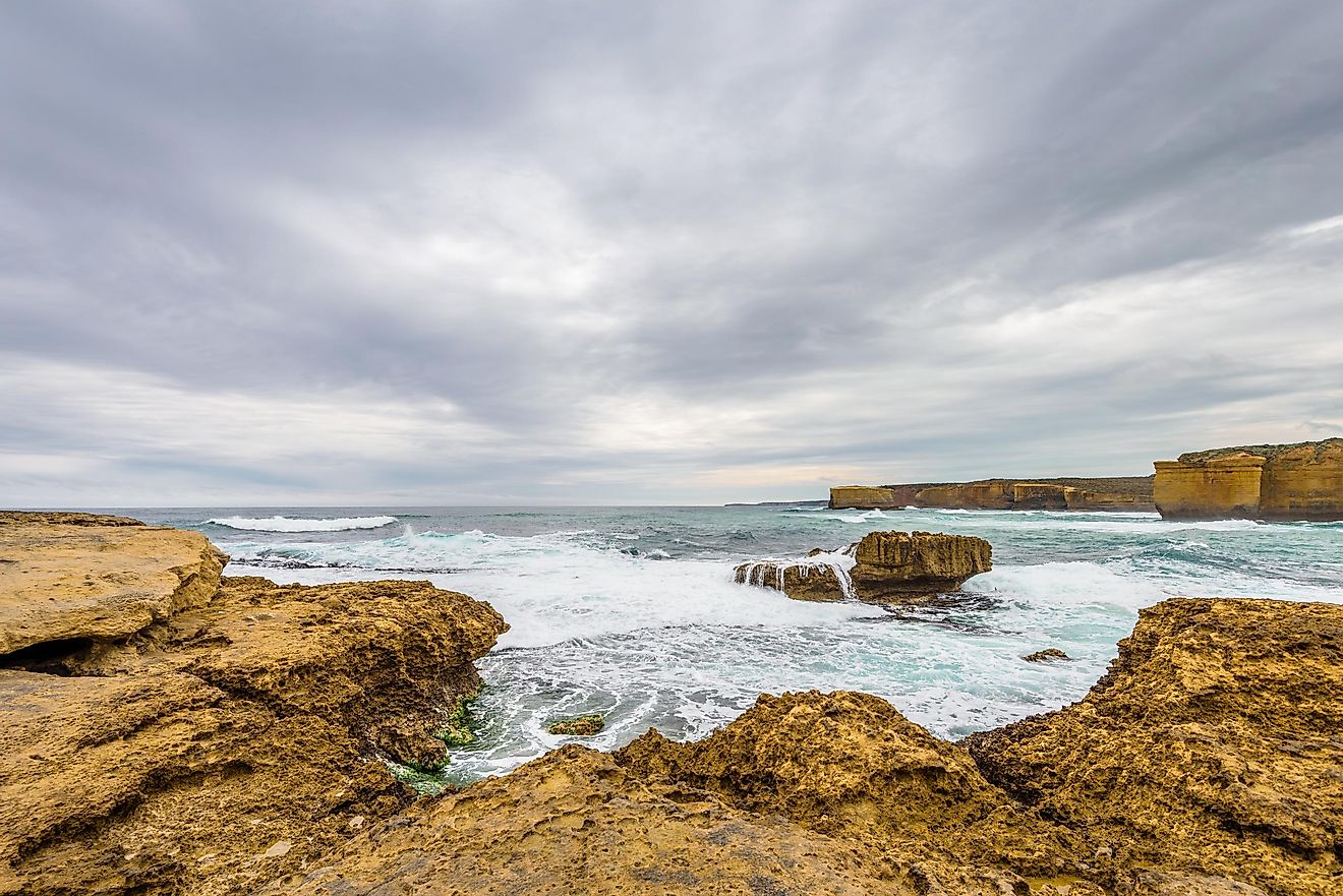 The rocky shores of the Bass Strait, Australia. 