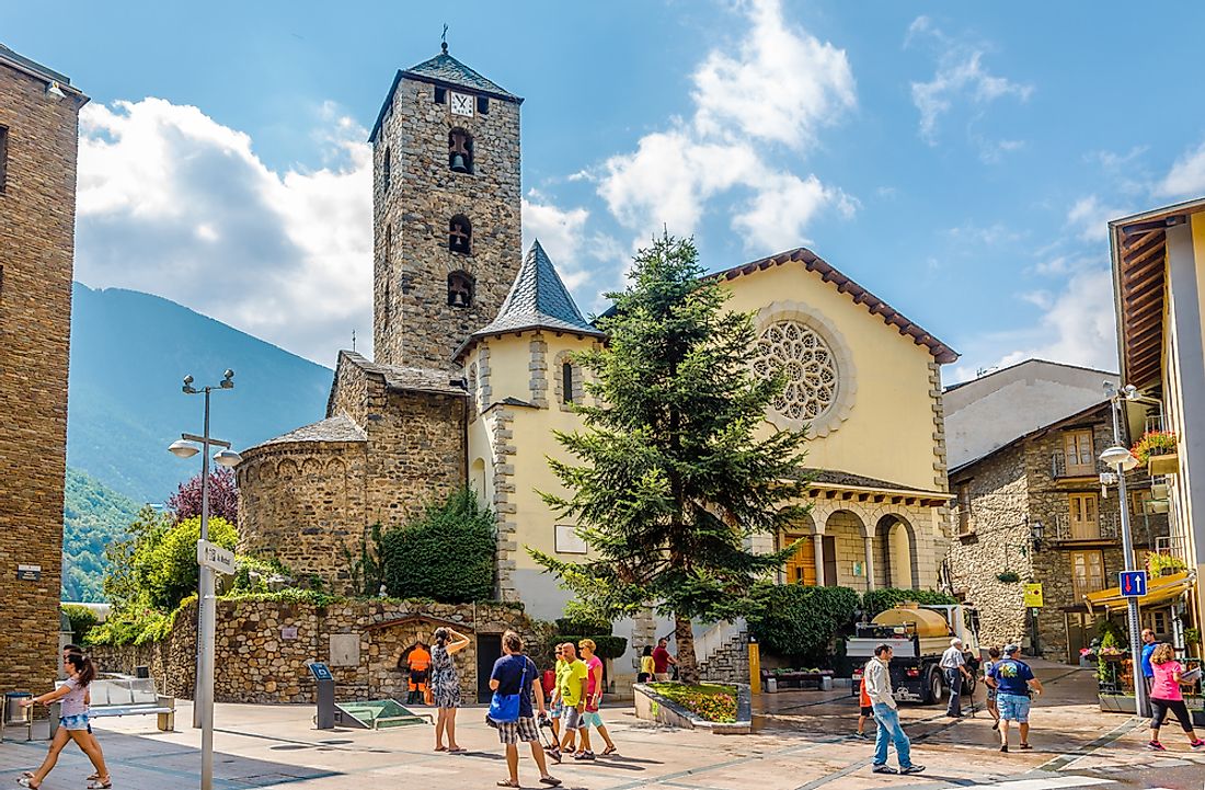 Church of Sant Esteve in Andorra la Vella, Andorra. Editorial credit: milosk50 / Shutterstock.com.