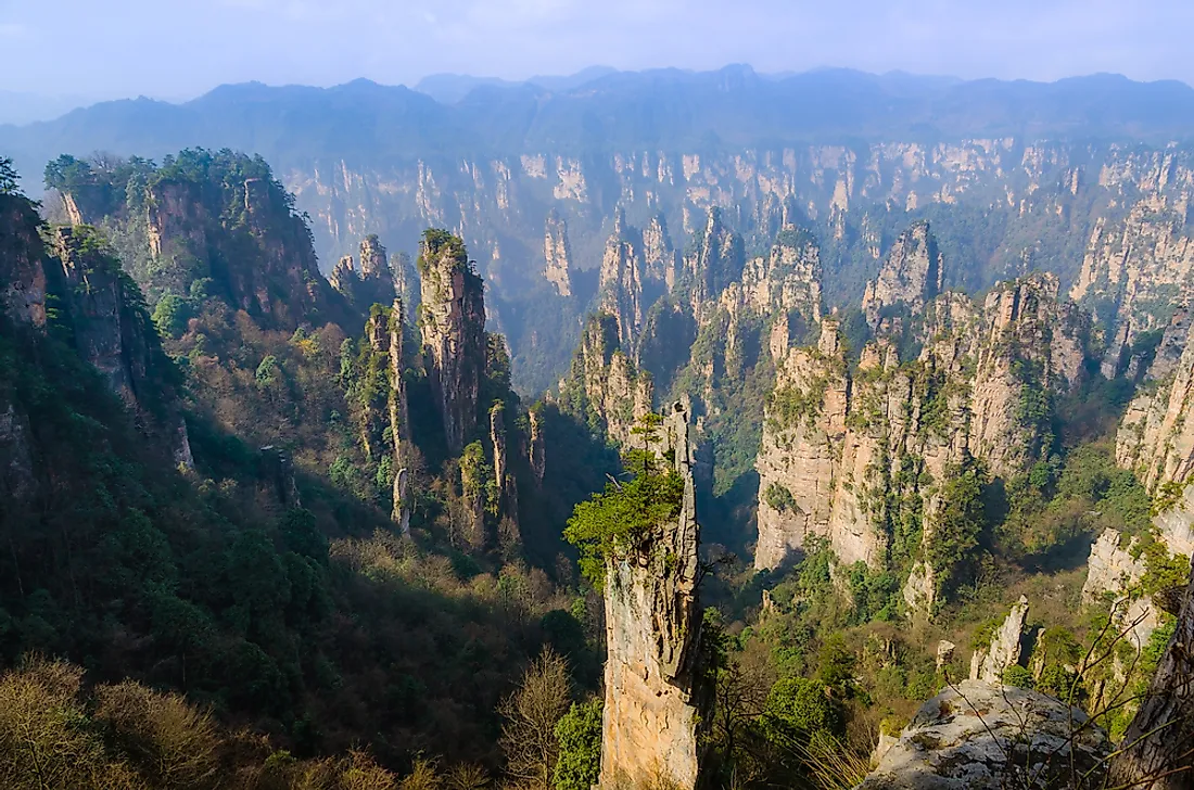 The peaks of the Tianzi Mountain.