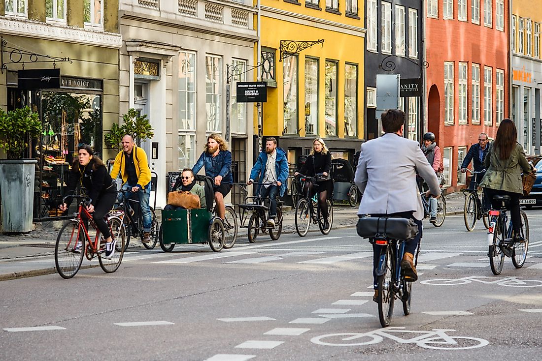 People riding bicycles, Copenhagen Denmark
