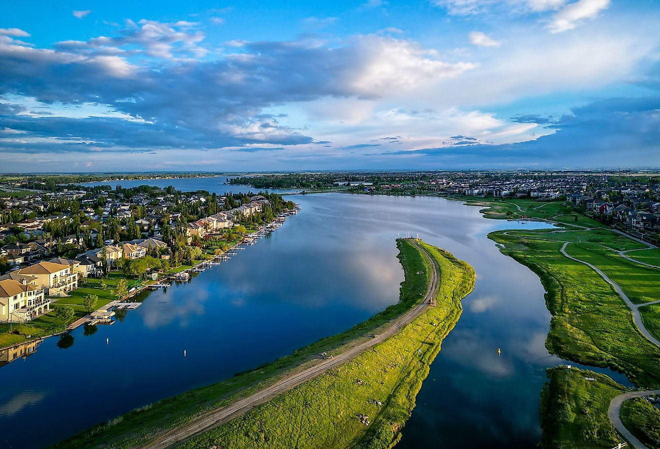 Overlooking Chestermere Lake in Alberta.