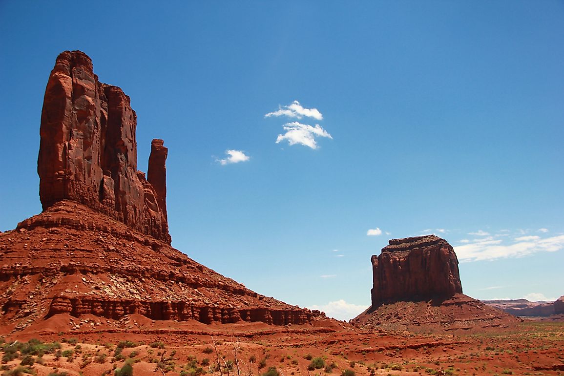 The West Mitten Butte in Monement Valley, Arizona.