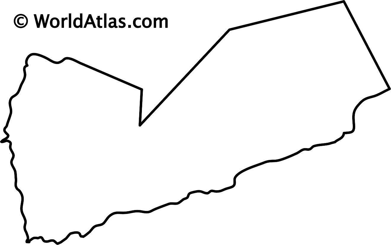 Blank Outline Map of Yemen