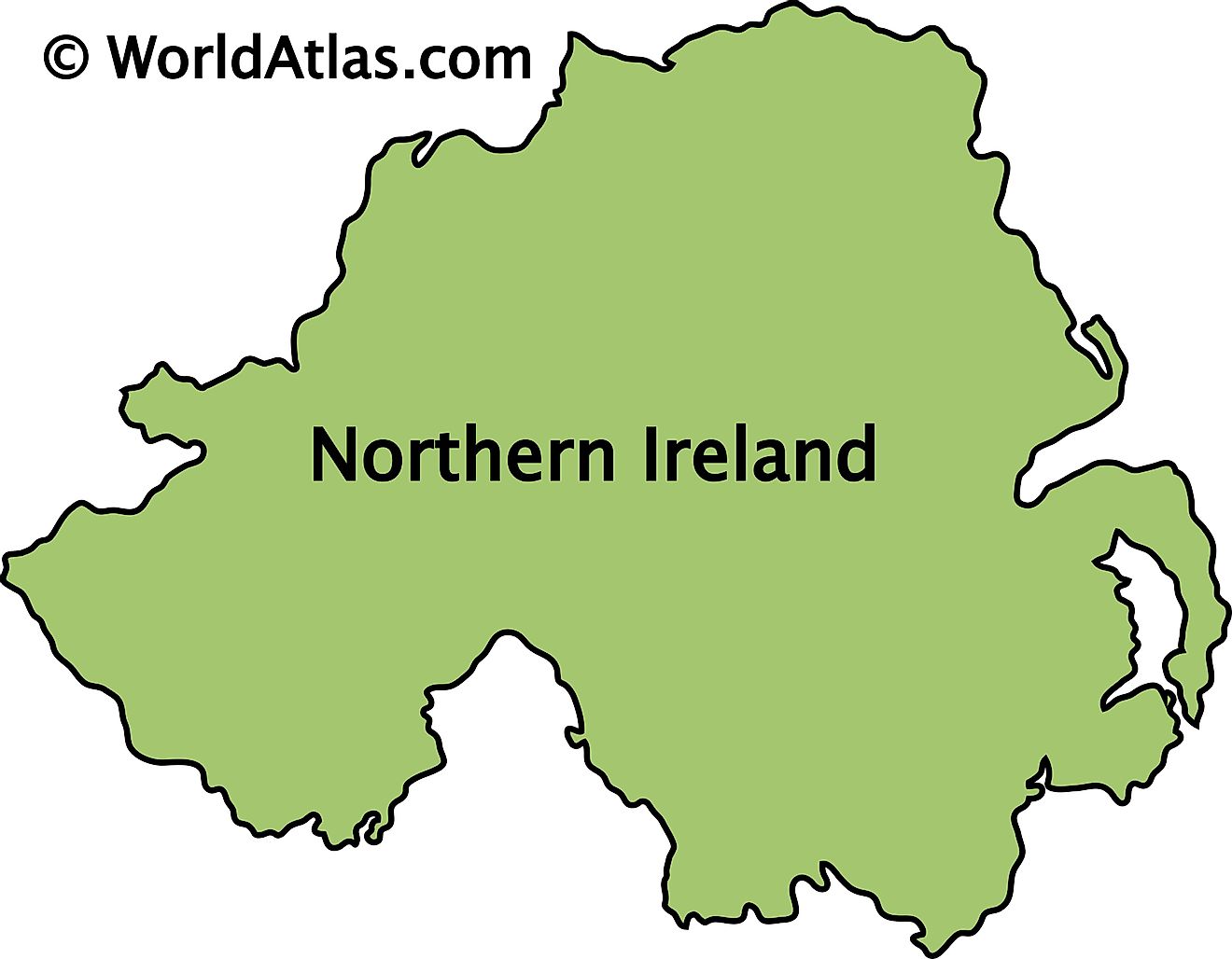 Mapa de contorno de Irlanda del Norte
