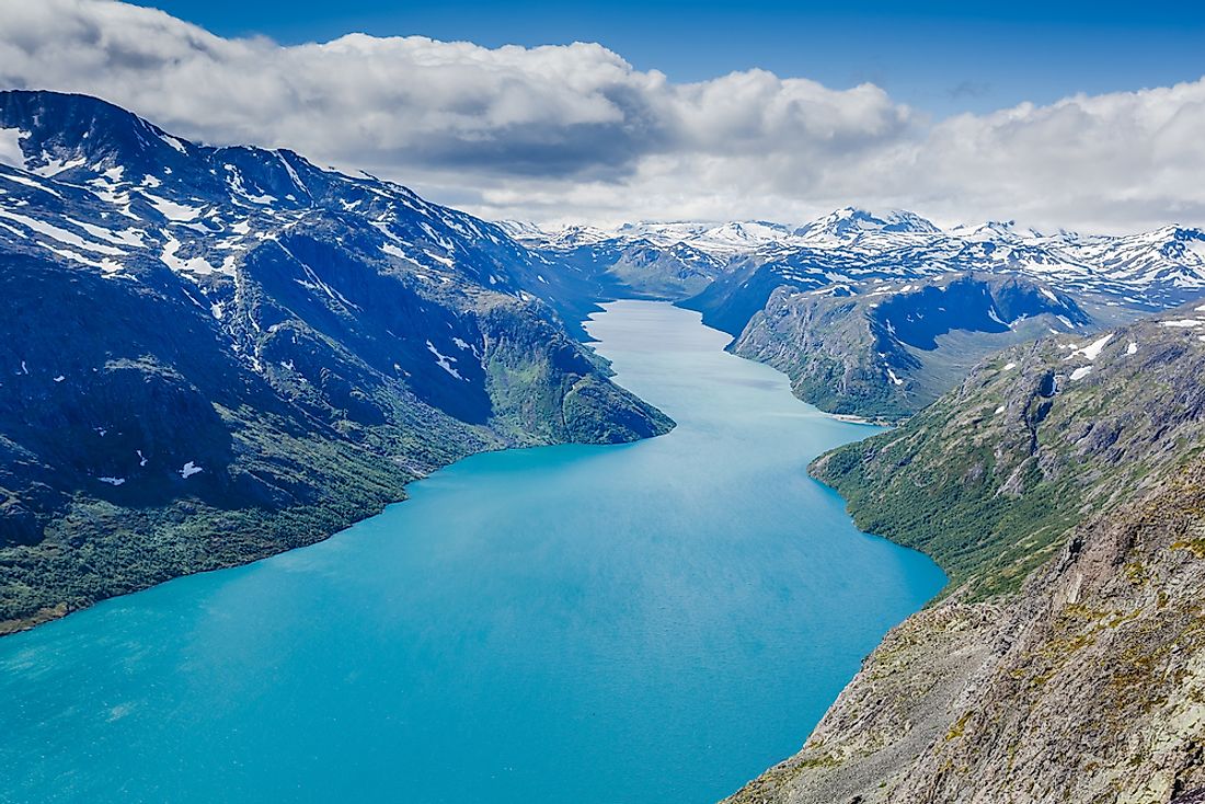 The mountainous landscape of Norway. 