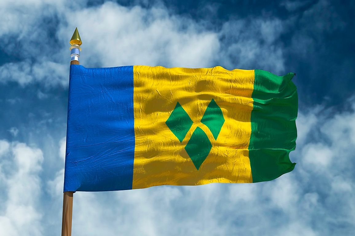 The diamonds on the flag represent Saint Vincent as the gems of the Antilles.