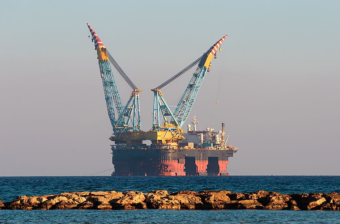 An oil rig off the coast of Cyprus. 