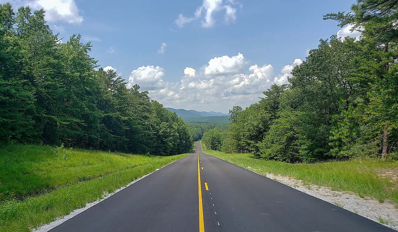 The Talladega National Forest by Scenic Route 281, also known as Skyway Mountainway, in Delta, Alabama.