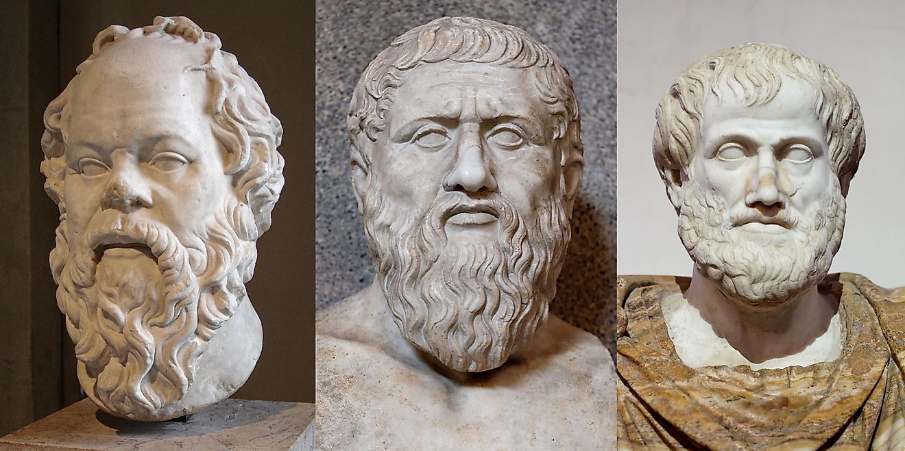 Socrates, Plato and Aristotle; the Socratic philosophers in ancient Greece. By S. Perquin, CC BY-SA 4.0, https://commons.wikimedia.org/w/index.php?curid=144754293