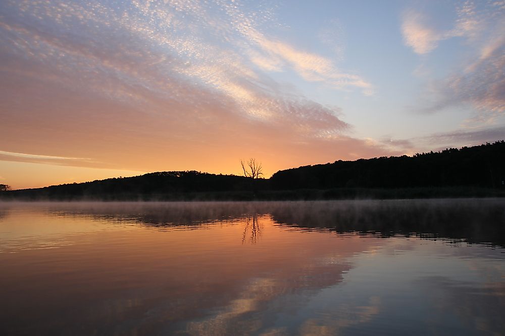 Dusk in the Lower Oder Valley National Park. 