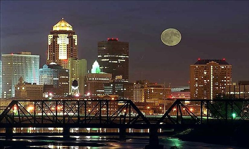 The most populated city in Iowa is Des Moines, the state capital. 