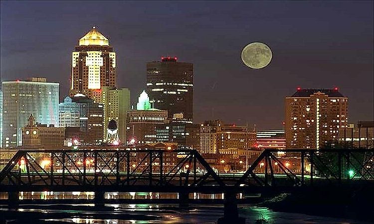 The most populated city in Iowa is Des Moines, the state capital.