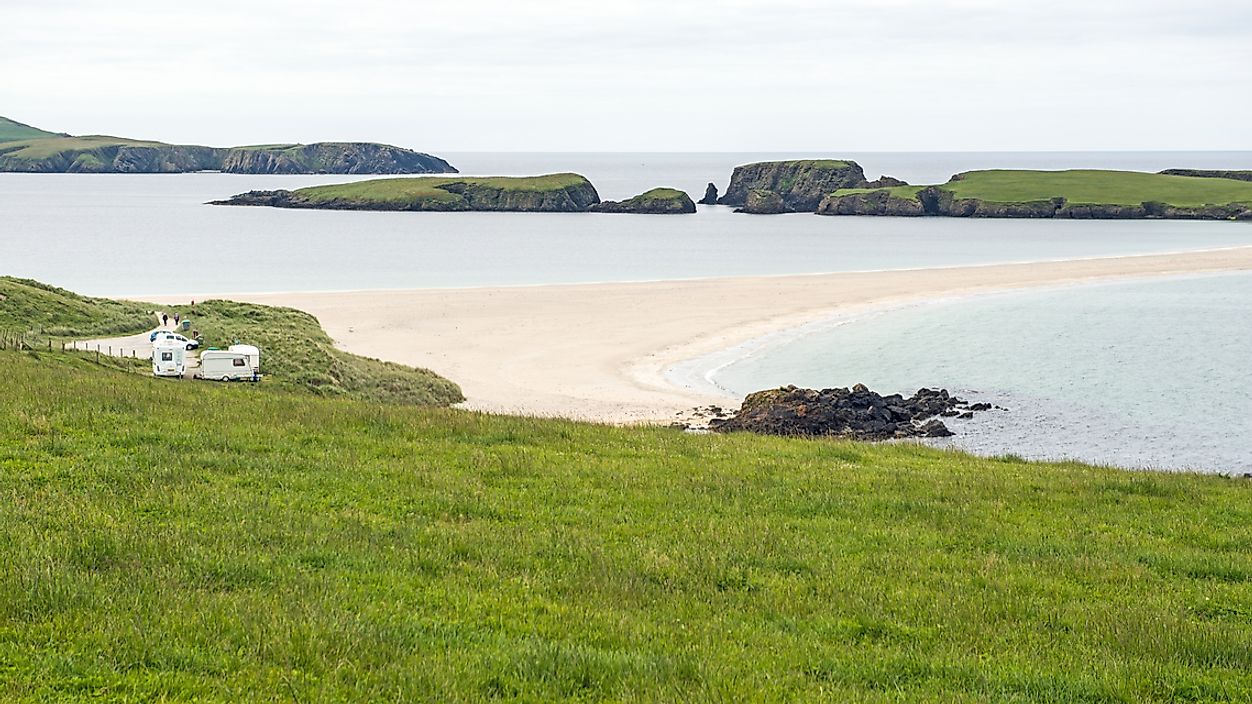St. Ninian's Isle on the coast of Shetland, Scotland.