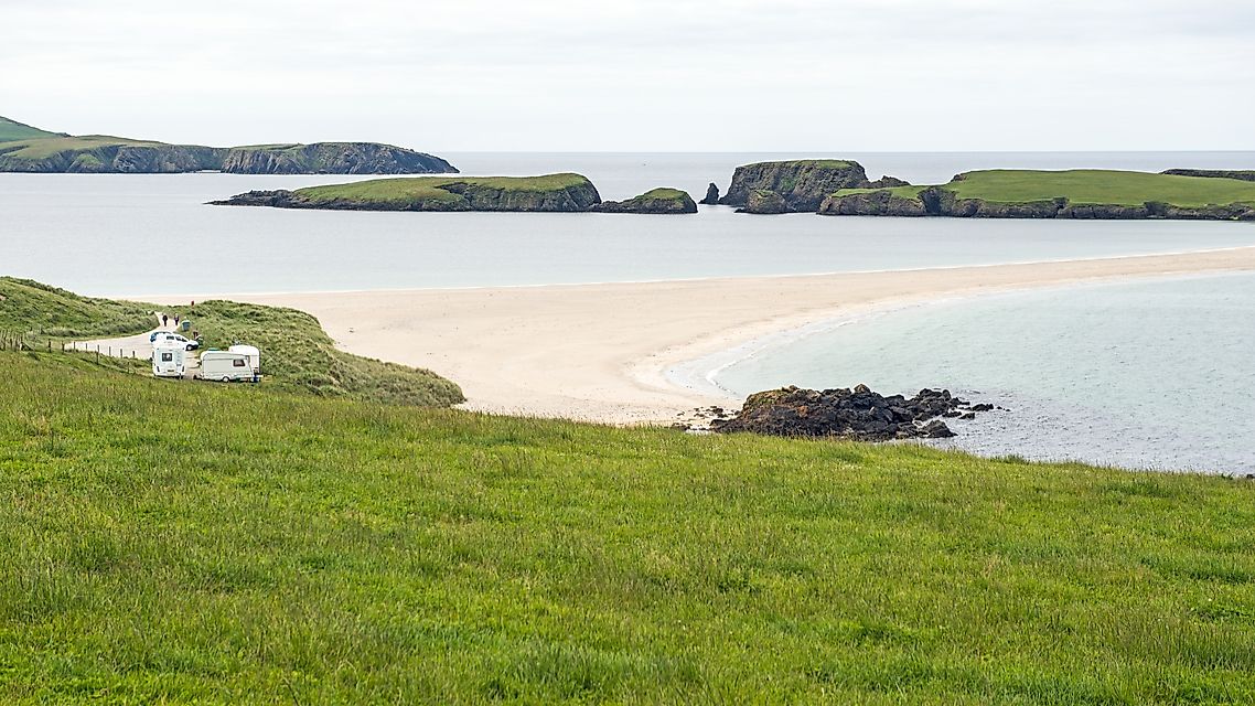 St. Ninian's Isle on the coast of Shetland, Scotland.