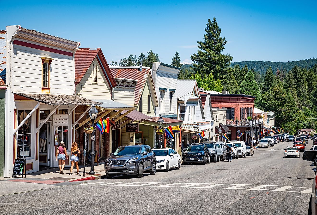 Downtown area of Nevada City, California, in summer. Image credit Chris Allan via Shutterstock