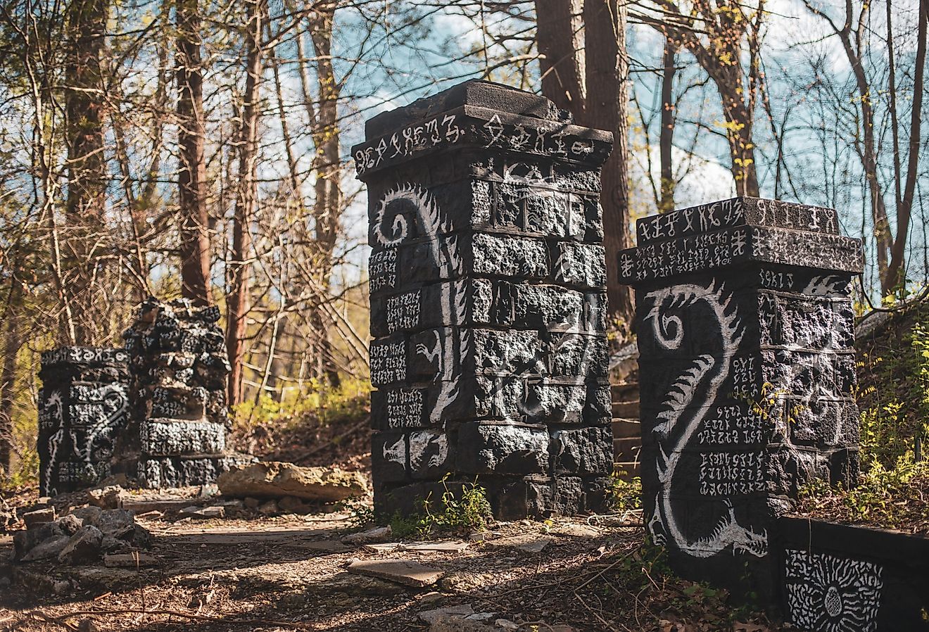  The haunting "Hell House Altar" is one of the few remnants of an abandoned college that has been a magnet for local legends. Editorial credit: Nicole Glass Photography / Shutterstock.com