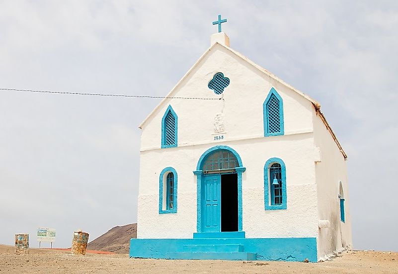 A small Catholic church near the seashore on Cape Verde.