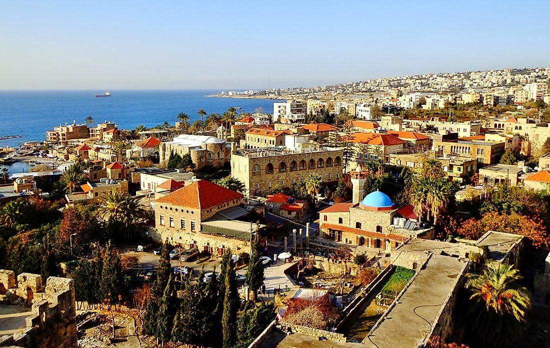 An overview of the city of Byblos, Lebanon today. 
