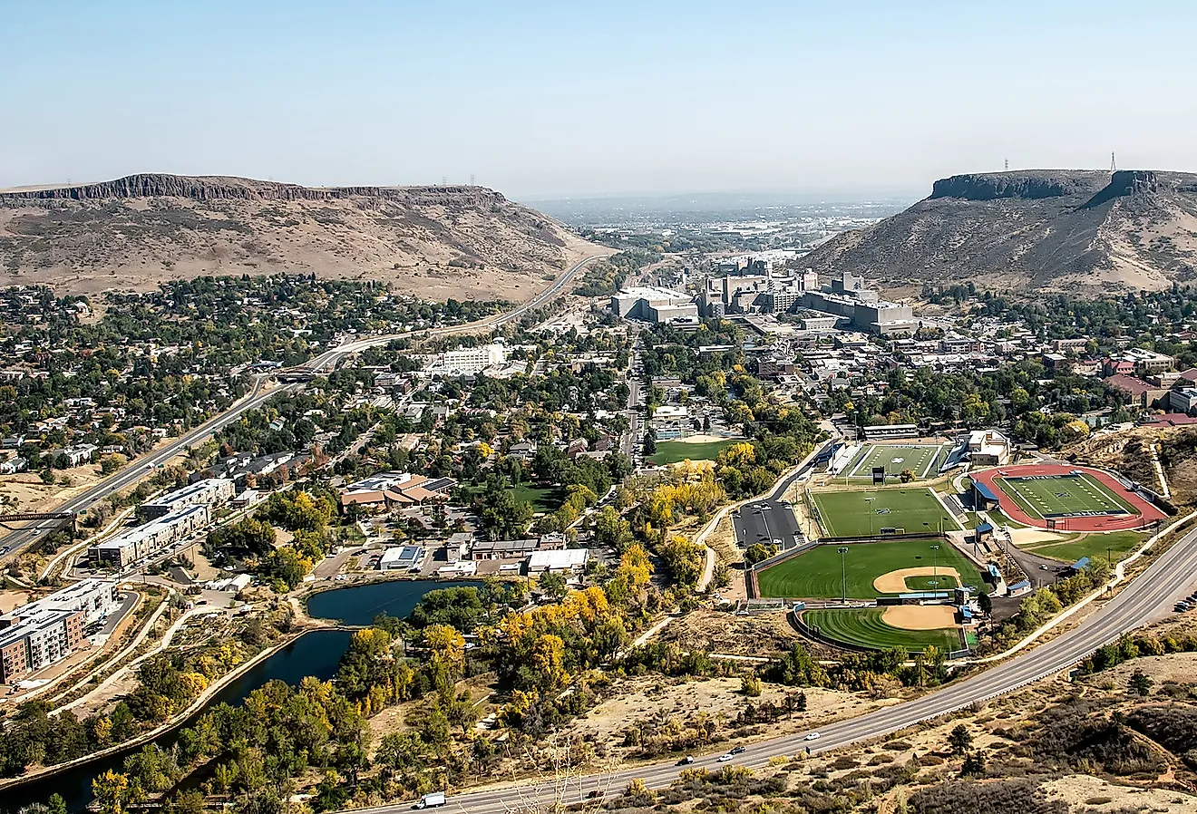Golden, Colorado, as seen from the Lookout Mountain Road.