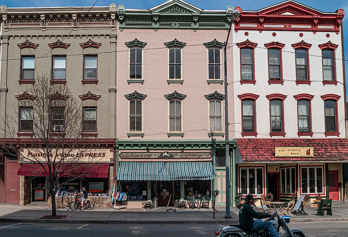 A look at Main St with classic storefronts in Honesdale, PA. Image credit Andrew F. Kazmierski via Shutterstock.