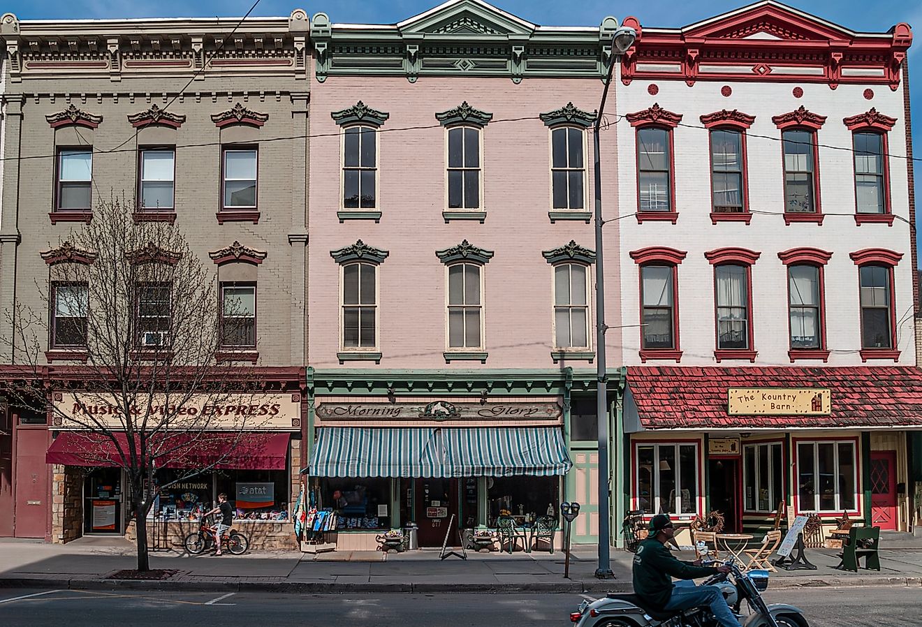 A look at Main St with classic storefronts in Honesdale, PA. Image credit Andrew F. Kazmierski via Shutterstock.
