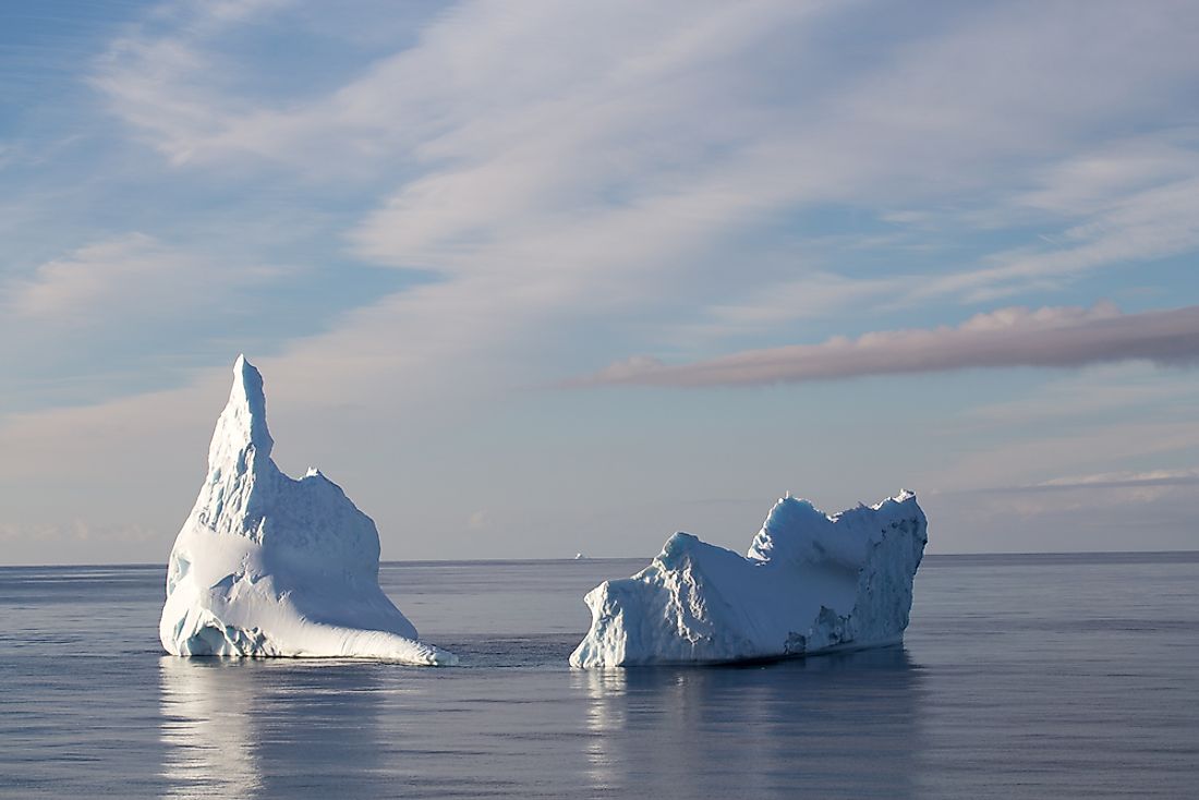 Icebergs near the Drake Passage.