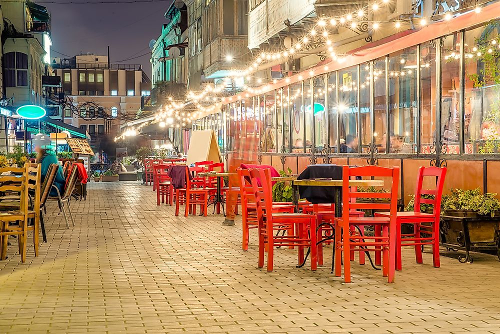 Restaurants in Tbilisi, Georgia. 