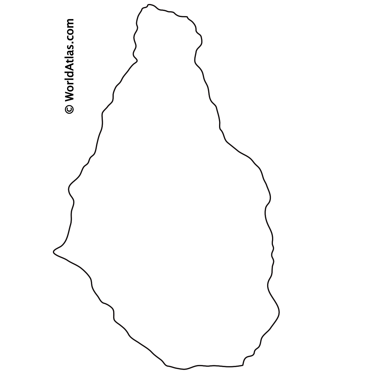 Mapa de contorno en blanco de Montserrat