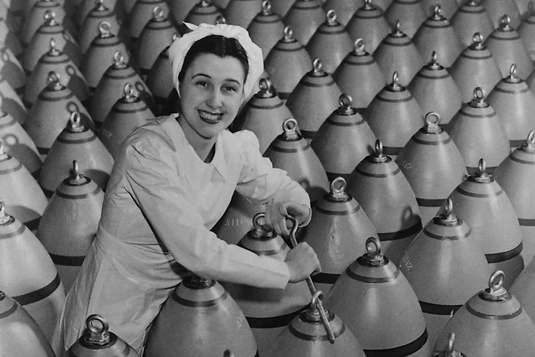 Canadian munitions worker during World War II. 