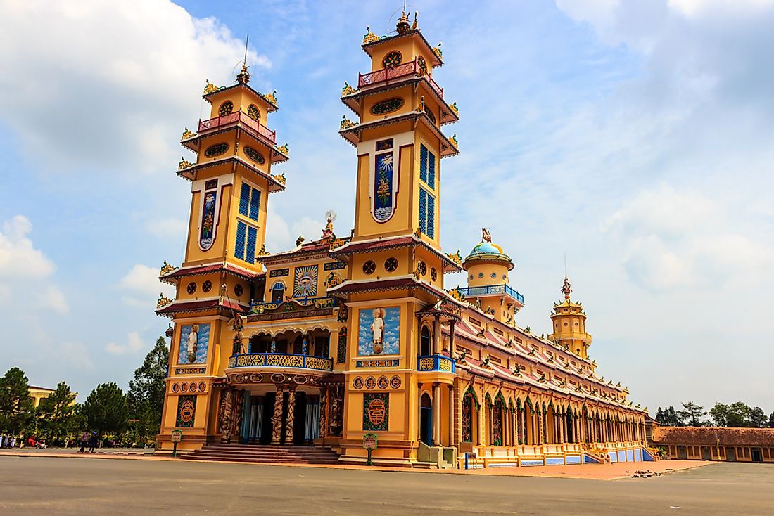 Cao Dai temple in Tay Ninh, Vietnam.