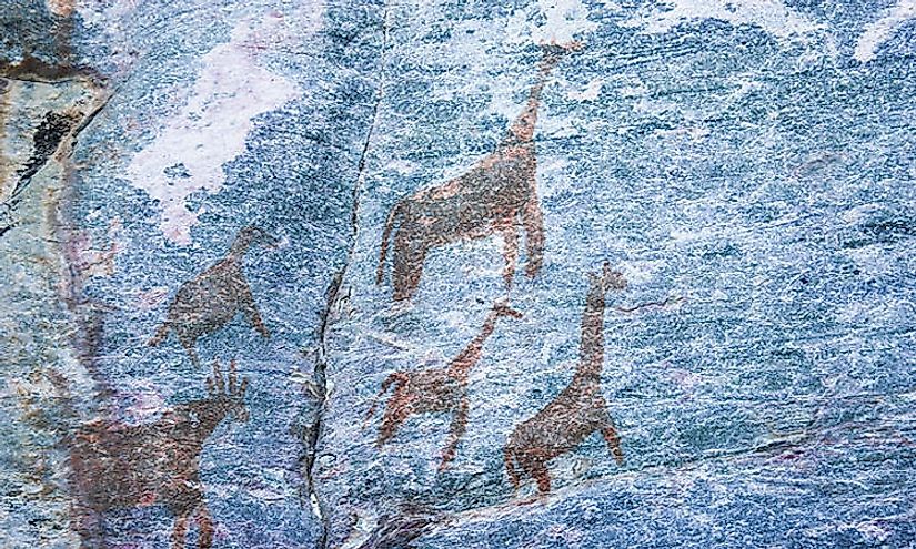 Rock art animals.