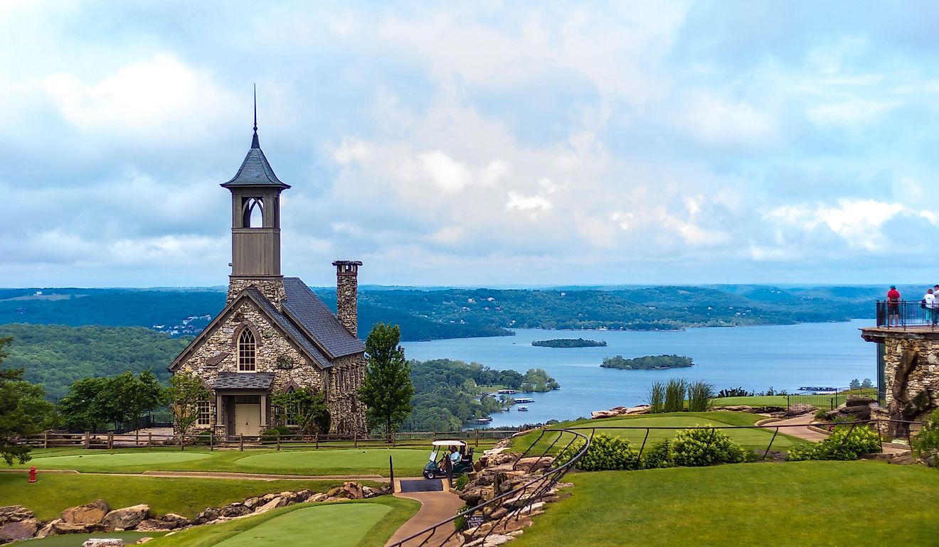 Stone church at top of the rock in Branson Missouri