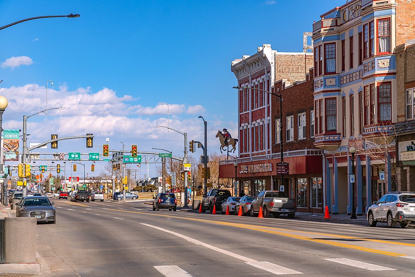 Historic downtown district of Cheyenne, Wyoming. Image credit: Heidi Besen / Shutterstock.com.