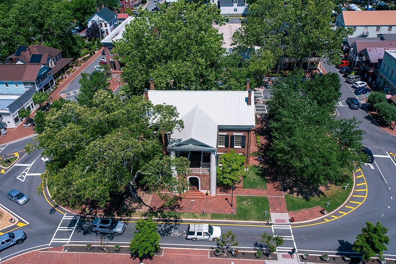 Aerial view of Dahlonega, Georgia.